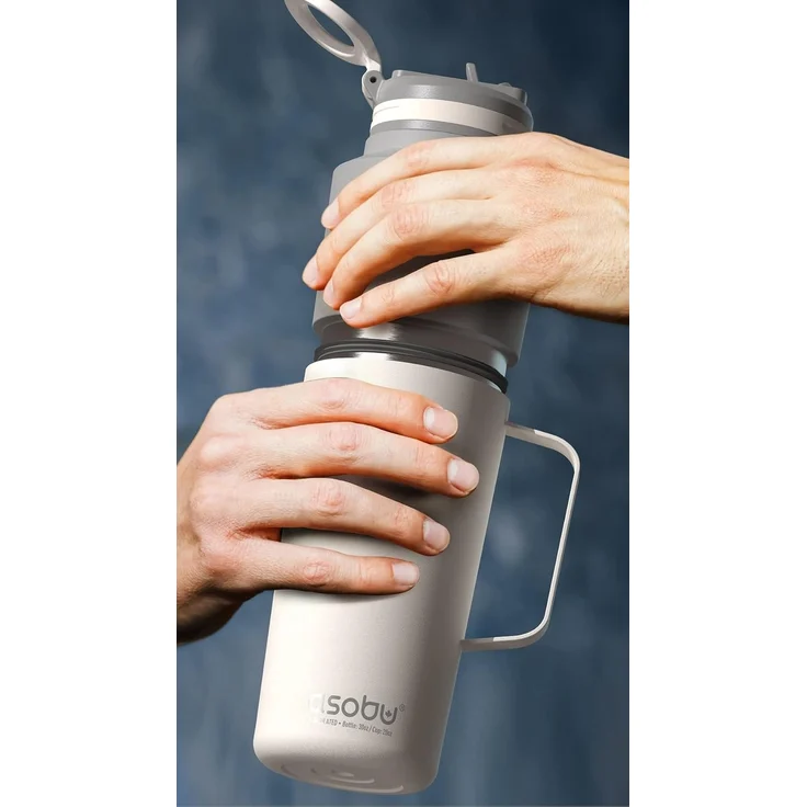 Asobu Twin Pack Bottle with Mug Rot, 0.9 L + 0.6 L – Bild 3