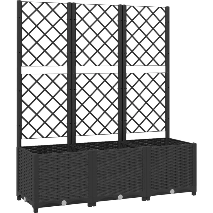 vidaXL Garten-Pflanzgefäß mit Spalier Schwarz 120 x 40 x 136 cm PP 318273 – Bild 1