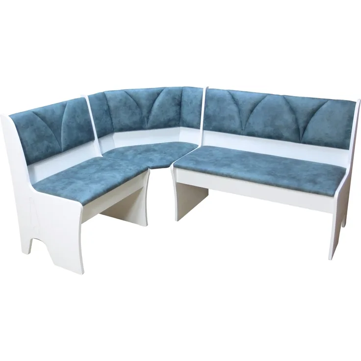 Truheneckbank "SILVIA" 125x165 cm, weiß / vintage opal