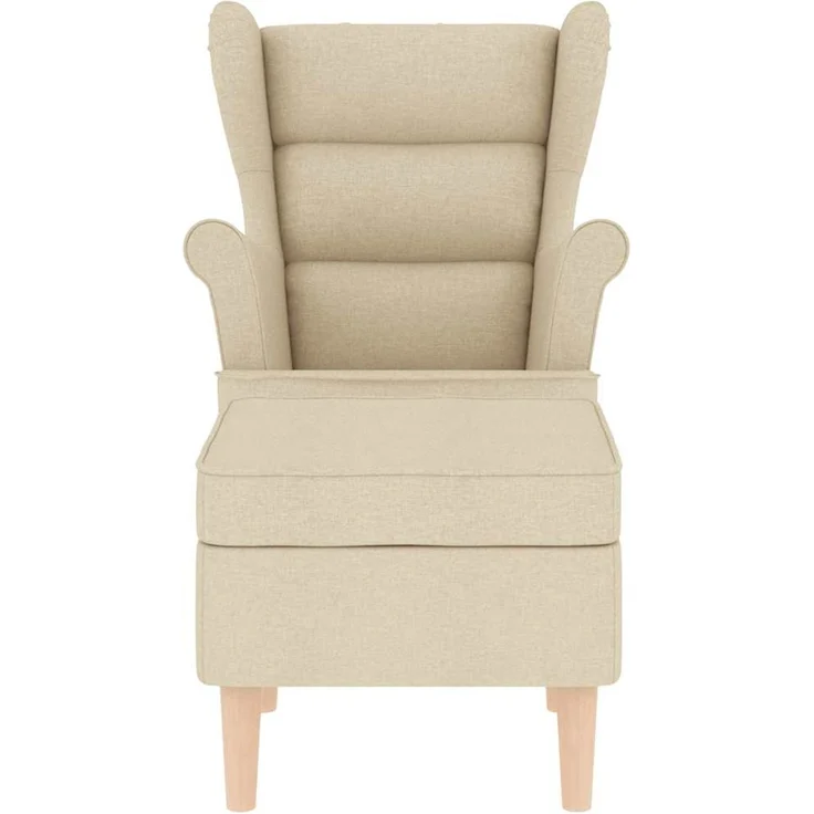 vidaXL Sessel mit Fußhocker Creme Stoff 3307996 – Bild 4