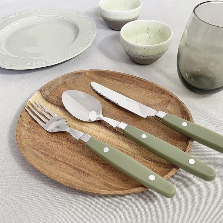 PINTINOX Besteck-Set Country (24-tlg), 6 Personen, Edelstahl 18/0, Kunststoff, Kunststoffgriff in Holzoptik, spülmaschinengeeignet – Bild 6