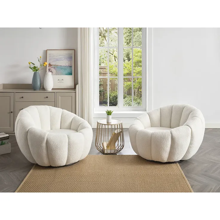 Vente-unique - COSSATO Sessel Stoff Weiß - B 96 cm x H 65 cm x L 96 cm