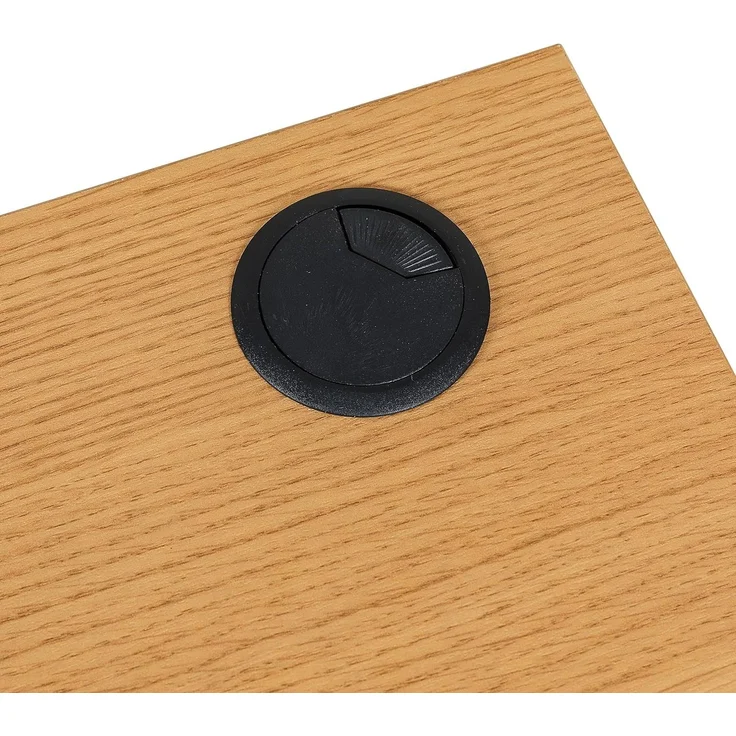 hjh LIVING Schreibtisch 120x50 cm BERGA – Moderner Scandi-Bürotisch Weiß/Eiche mit 2 Schubladen & Kabeldurchlass, Stabiler Arbeitstisch für Homeoffice, Büro & Wohnzimmer – Bild 5