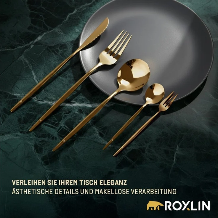 Roxlin Besteck-Set 30-teiliges Edelstahl-Besteckset modern & elegant 4 Farbe – Bild 1