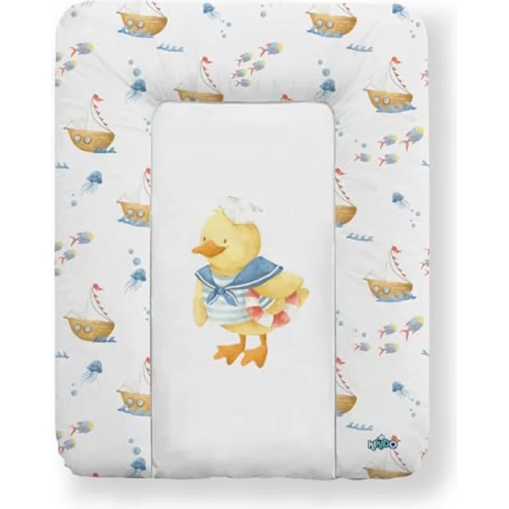 Kikido Wickelauflage 50x70 cm - Ente - Baby Wickelauflagen Wasserfest, Abwaschbar und Pflegeleicht - Wickelunterlage Weich Tragbare, Leicht zu Reinigen - OEKO-TEX - Universal-Wickelauflage 50x70 – Bild 2