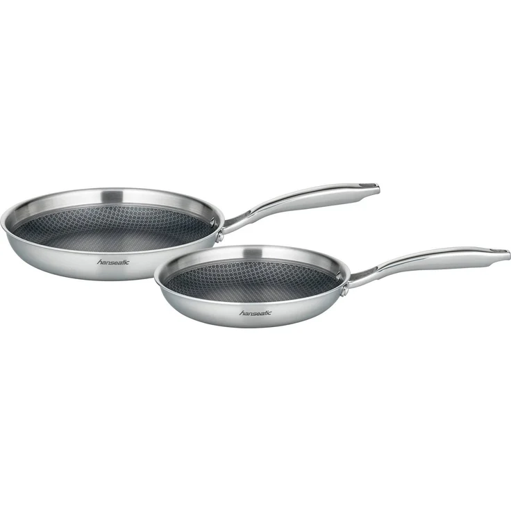 Hanseatic Pfannen-Set hanseatic, Edelstahl (Set, 2-tlg, 1x Pfanne Ø 24 cm - 1,6 l, 1x Pfanne Ø 28 cm - 2,4 l), Dreischicht-Material, Edelstahl-Wabenstruktur, Induktion – Bild 5