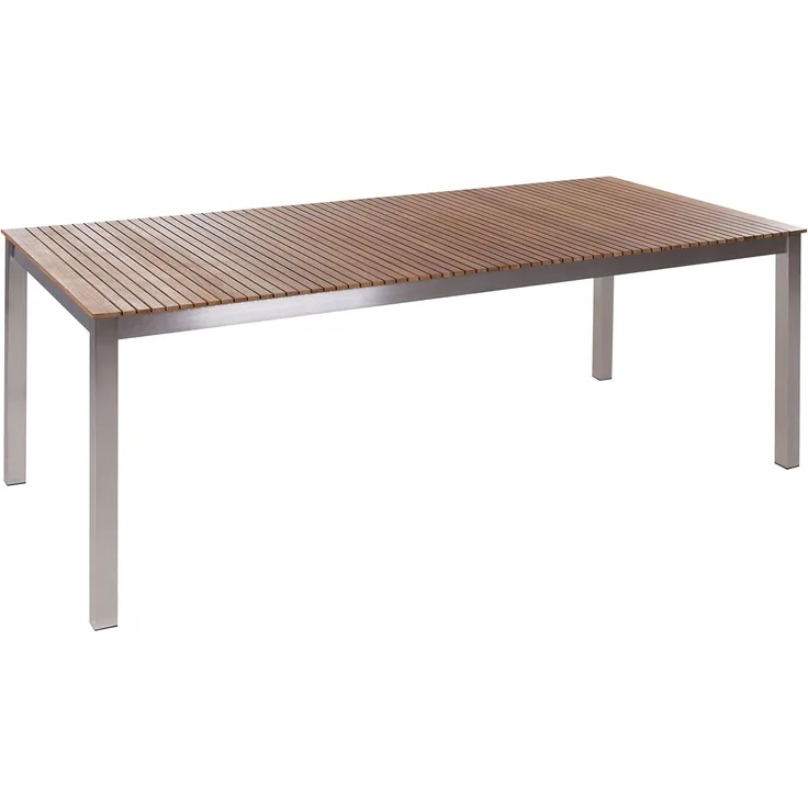Beliani 'VIAREGGIO' Gartentisch, Teakholz Heller Holzfarbton