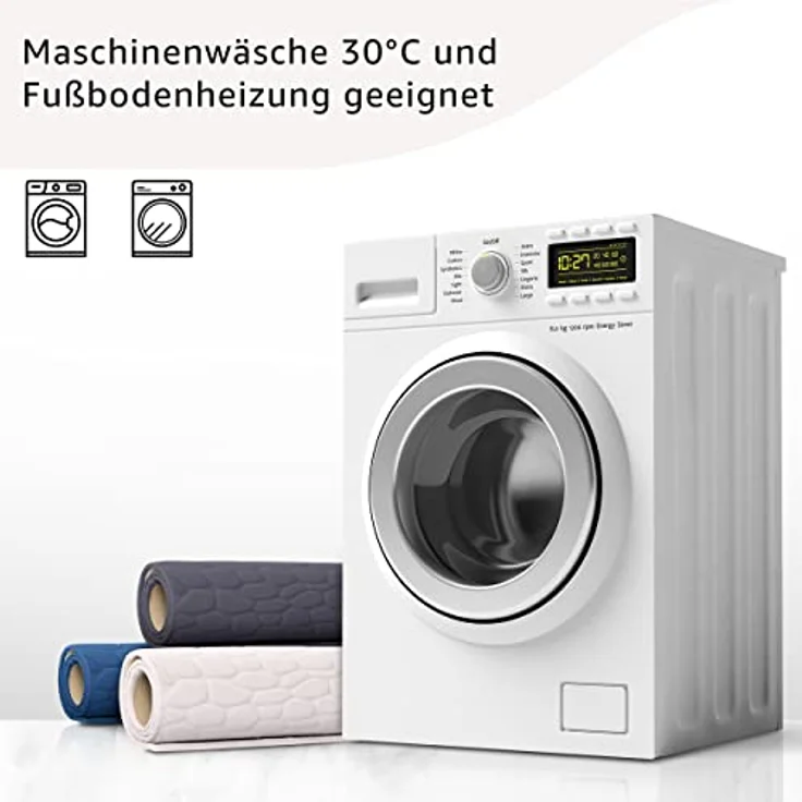 HSC Home-Style-Creation GmbH Schaum-Badematte Liverpool, Höhe 15 mm, Memory Schaum, rutschhemmend, schnelltrocknend, strapazierfähig, superweich, hautsympathisch, vollwaschbar, langlebig, wasserabsorbierend, Fußbodenheizung geeignet, Polyester, rechtec... – Bild 9