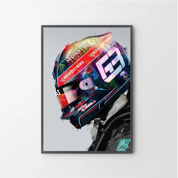 Poster Formel 1 Rennfahrer Helm · Deko Print ohne Rahmen - H / 40x50 cm
