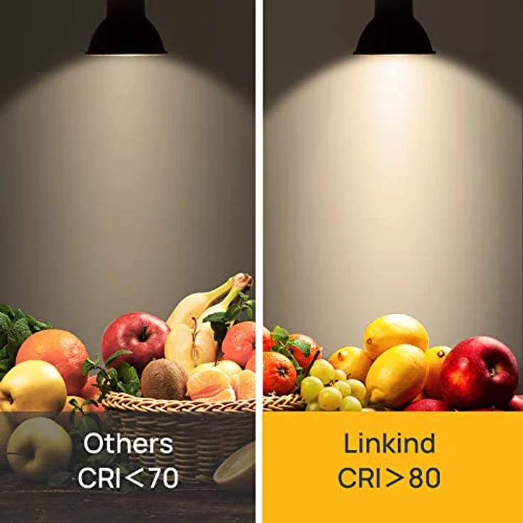 Linkind Dimmbar 5.7W GU10 LED Lampen, ersetzt 75W Lampe, 2700K Warmweiß Reflektorlampe GU10 Spot, 110° breite Abstrahlwinkel 560Lm Leuchtmittel PAR16 LED, 5 Stück – Bild 7