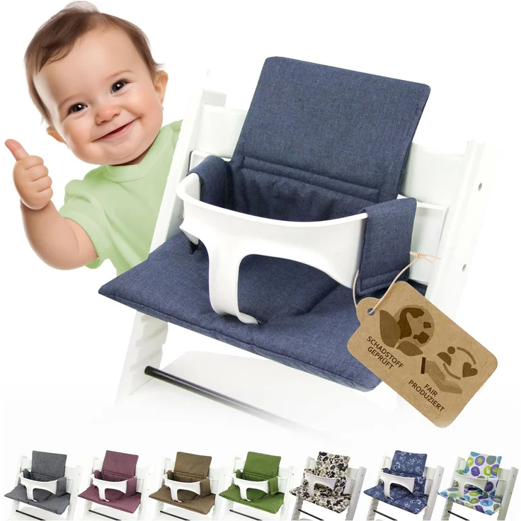 Ersatzbezug Sitzkissen kompatibel mit Stokke Tripp Trapp (org. marine) | Bezug Kissen-Set Sitzverkleinerer, Mod. 2