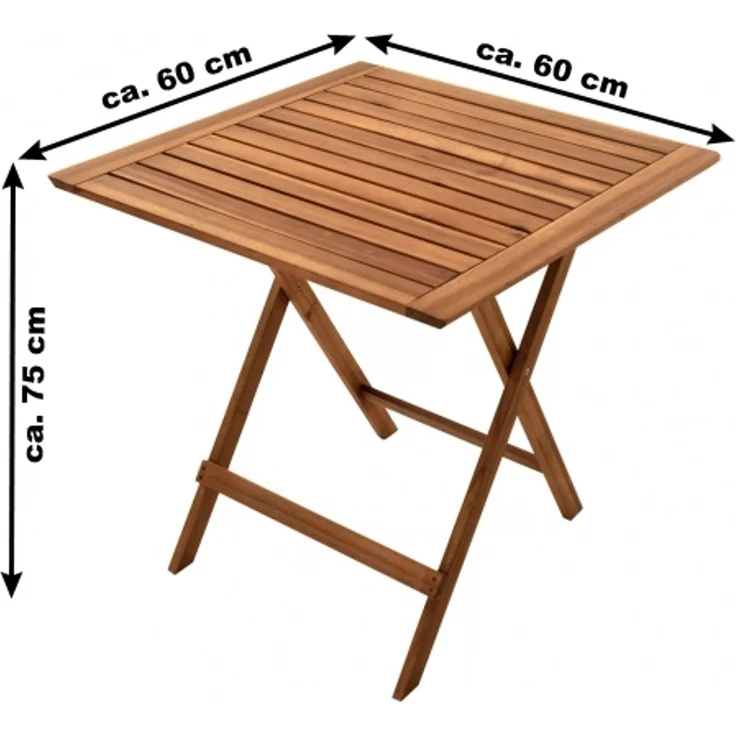 Balkonmöbel Set 6tlg. Akazie 2 Balkontische 60 x 60 cm BLOOM 52950010 – Bild 3