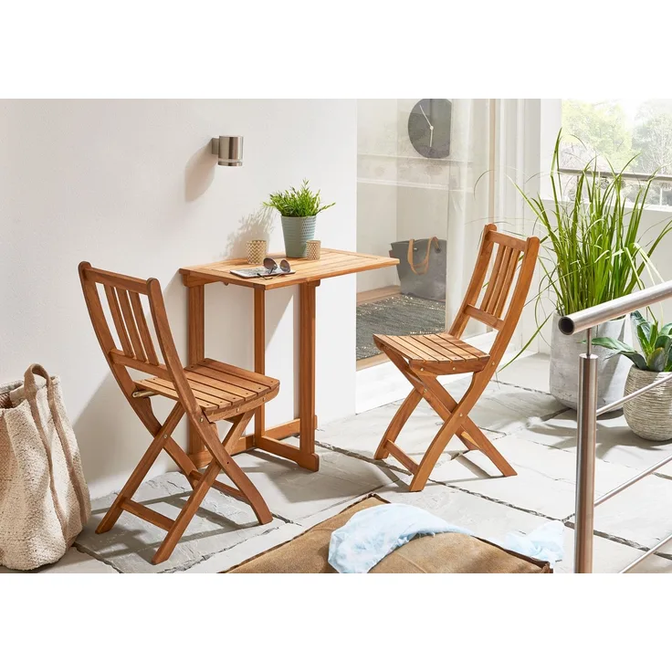 Balkonmöbel Akazie 3tlg. Klapptisch 60 x 45 ALEXA/BLOOM 59424561