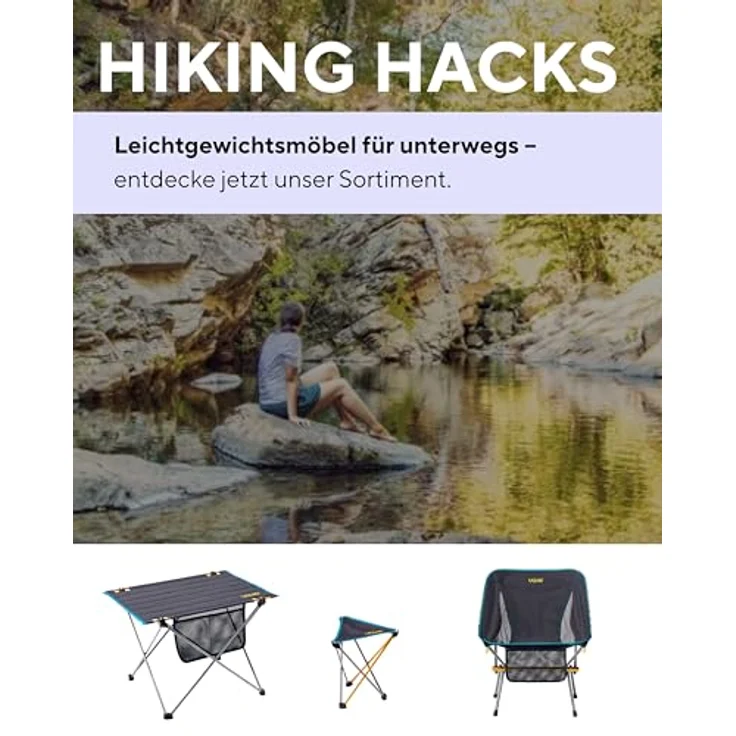 Uquip Campingstuhl Infinity I ultraleichter Faltbarer Klappstuhl mit 120 kg Traglast I kompakter Faltstuhl aus Aluminium I tragbarer Outdoor-Stuhl für Camping, Wandern, Radtouren, Festivals & Reisen – Bild 10
