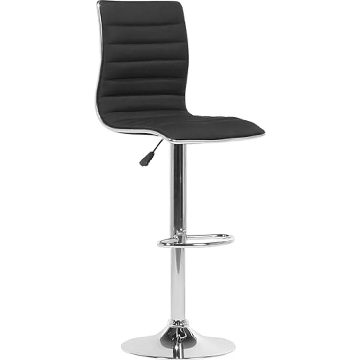 Barhocker Polsterbezug schwarz höhenverstellbar 2er Set LUCERNE