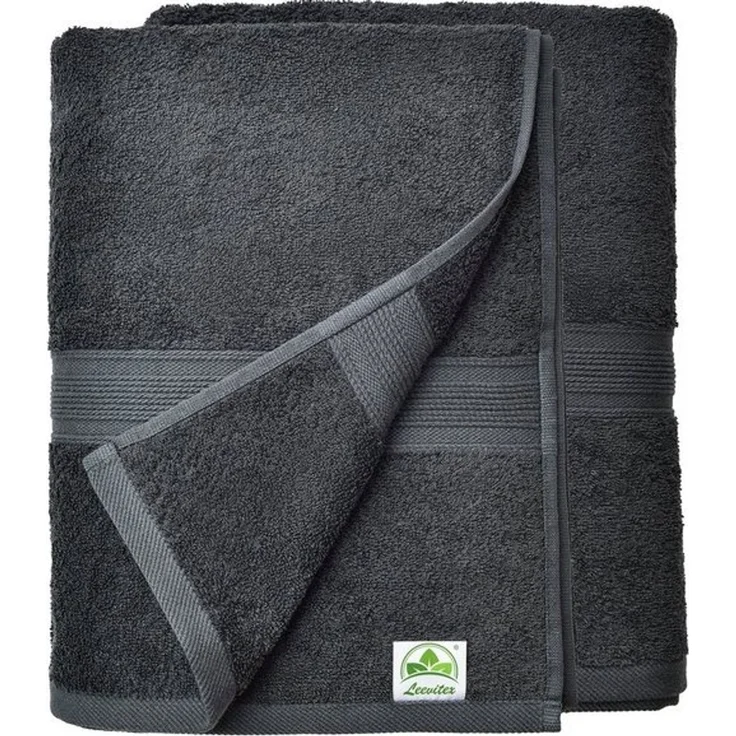 leevitex® Saunatuch Frottee XXL, (2-St), 80 x 200 cm, extra groß & saugfähig, Schwarz – Bild 4