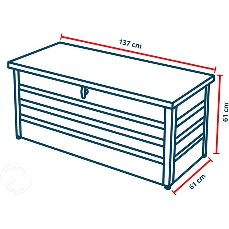 GFP Primeyard Gartenbox 137x61x61 cm Aufbewahrungsbox Auflagenbox Gartentruhe Metall Anthrazit – Bild 10