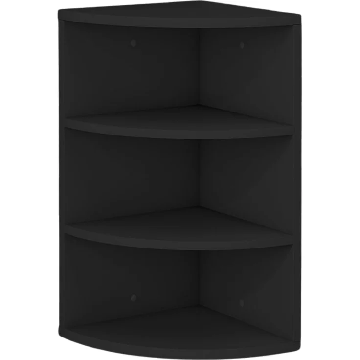 Coemo Eckregal Corner 60 aus Holz 3 Etagen Schwarz – Bild 1