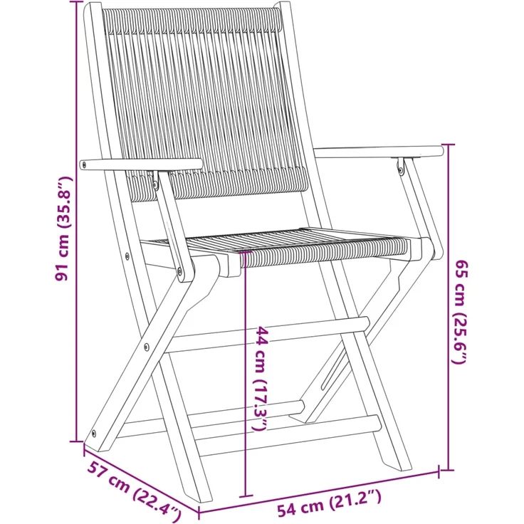 vidaXL Gartenstühle 6 Stk. Klappbar Grau Massivholz Akazie 3214569 – Bild 9