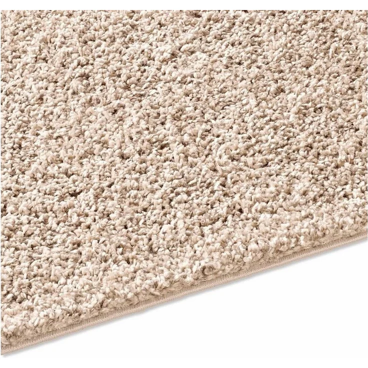 TaraCarpet Langflor-Teppich Venezia Shaggy, rechteckig, Höhe: 35 mm, Hochflor Shaggy Uni Beige Wohnzimmer Schlafzimmer 080x150 cm – Bild 2