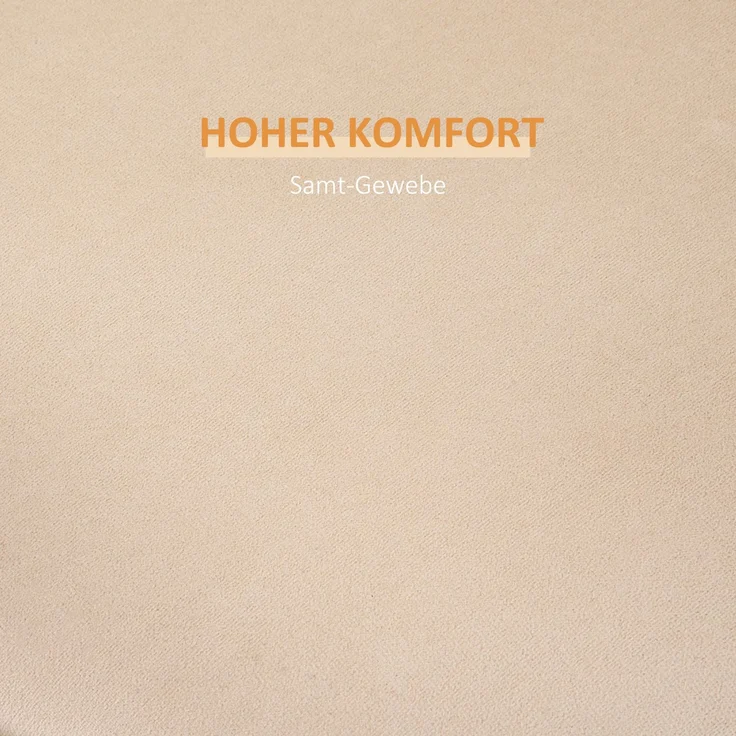 Ottomane 44x44x47,5 cm in Beige, Polyester in Samtoptik mit Stauraum und Wendedeckel – Bild 4