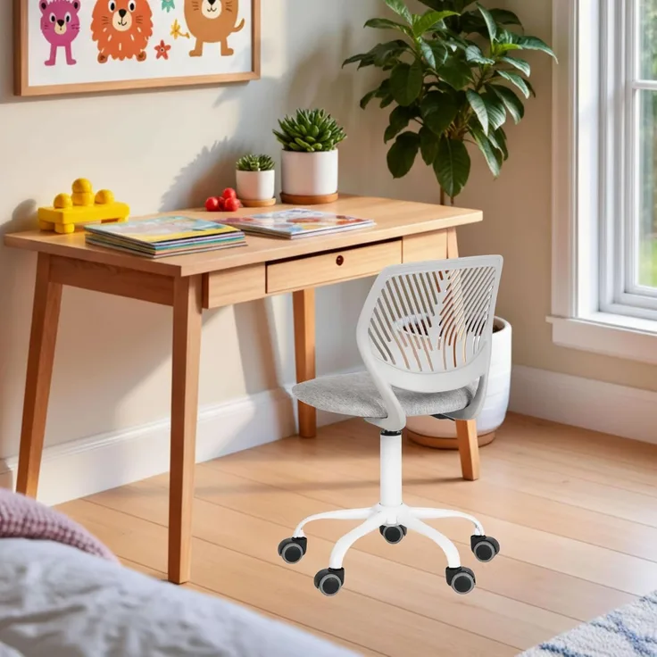 FurnitureR Kinderstuhl Schreibtisch Höhenverstellbar, bunter ergonomischer Jugendstuhl mit Rückenlehne und Armlehnen, Kinderstuhl mit 5 Rädern, für Kinder 3-10 Jahre alt, maximale Belastung 100 kg