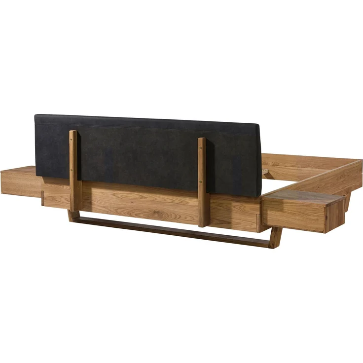 Bett mit Nachttischen Eiche 200x200x85 natur geölt, Kopfteil anthrazit FICHTELBERG #36 – Bild 10
