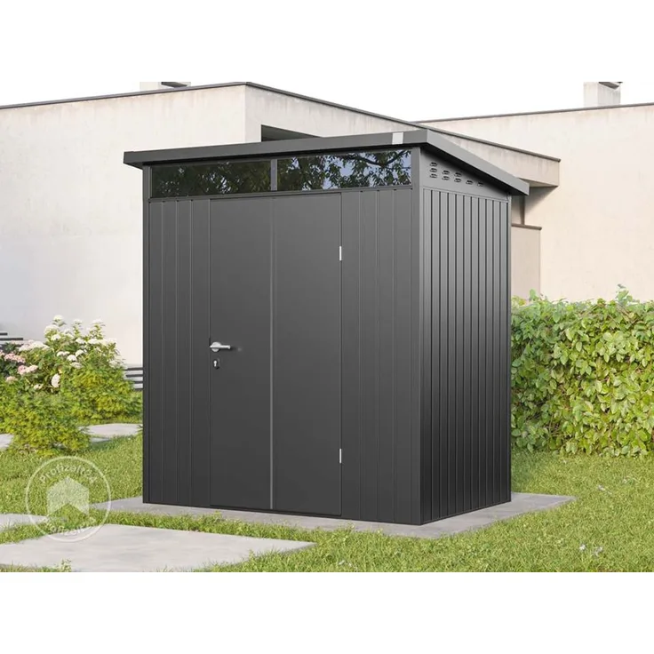 GFP Primeyard Gerätehaus Metall Gartenhaus 180x120x205 cm Geräteschuppen Satteldach anthrazit