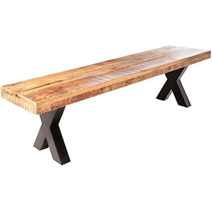 riess-ambiente Sitzbank IRON CRAFT 200cm braun / schwarz (Einzelartikel, 1-St), Esszimmer · Massivholz · Metall · Industrial – Bild 1