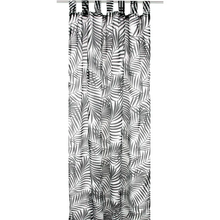 Arsvita Gardine (Black&White) Voile mit Schlaufen 140x245cm Schlaufenvorhang für zu Hause, transparente und moderne Fensterdekoration