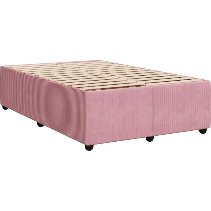 vidaXL Boxspringbett mit Matratze mit Kopfteil Rosa 120 x 200 cm Samt 3451660 – Bild 5