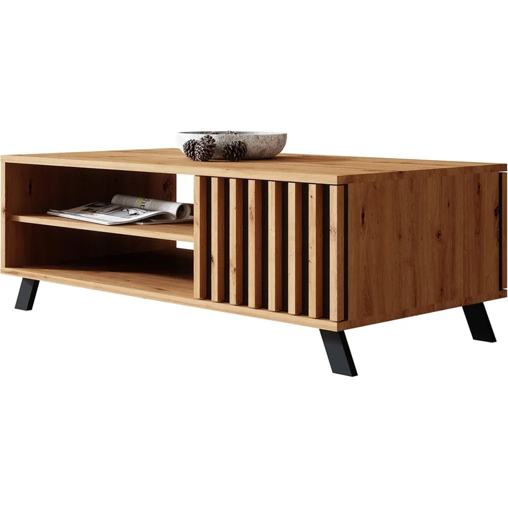 Newroom Couchtisch Barea, Wandpaneel Wildeiche Anthrazit Wohnzimmertisch Modern Sofatisch