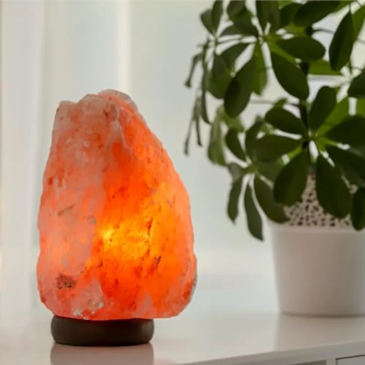 USB -Steinsalz -USB -Lampe - 100% authentisches natürliches Himalaya aus Salt Range Pakistan -Salzkristall - Handgeschnitzt - Holzbasis - USB -Stromkabel - ca. 500 g - Zen'light – Bild 7
