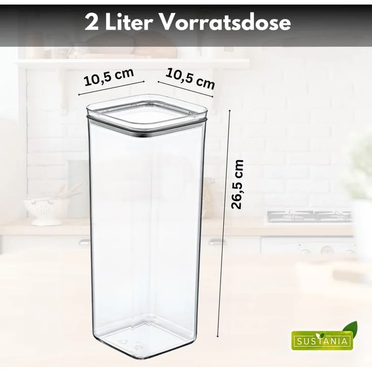 Centi Vorratsdose Vorratsdosen luftdicht stapelbar transparent, Kunststoff, (18er-Set) – Bild 4