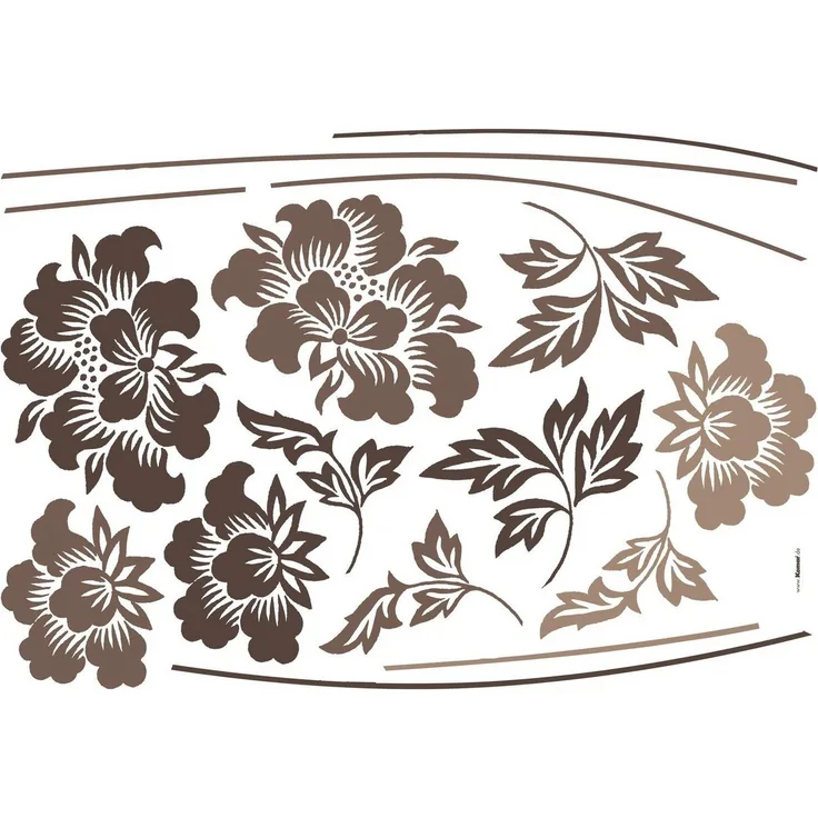 Komar Wandtattoo Grace - Größe 100 x 70 cm (6 St), selbstklebend, Wandsticker