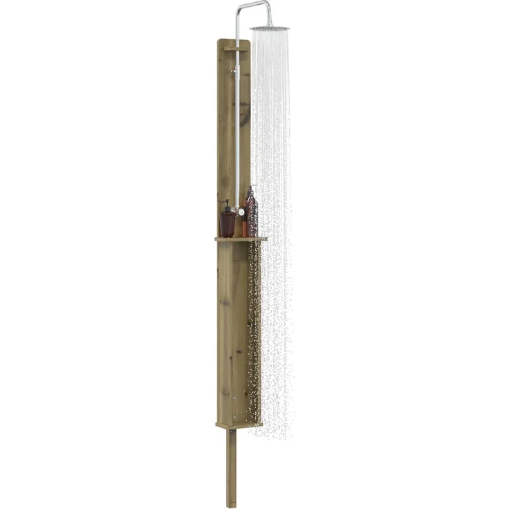vidaXL Gartendusche 246 cm Imprägniertes Kiefernholz und Edelstahl 886355 – Bild 3