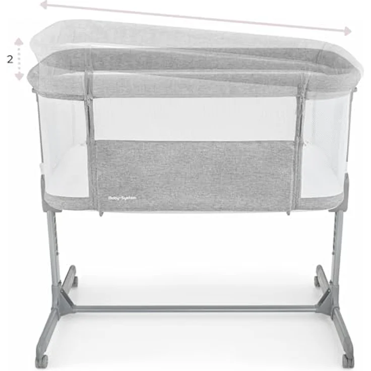 Moby-System Beistellbett Baby-Beistellbett LUNA 3in1 - Ideal für Neugeborene - grau – Bild 9