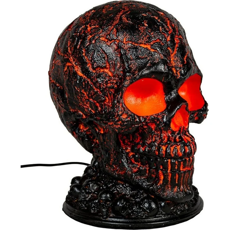 Horror-Shop Dekoobjekt Totenkopf Lampe Lava Effekt – Halloween Tischlampe – Bild 1