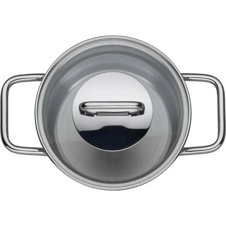 Silit Topf-Set Extra Cook Mini, Kochgeschirr-Set Induktion mit Glasdeckeln, stapelbar, Edelstahl 18/0 (Set, 8-tlg, 2 x Kochtopf 12/14cm, 2 x Bratentopf 12/14cm, 2 x Glasdeckel 12/14cm), SiliTherm Universalboden, breiter Schüttrand, spülmaschinengeeignet – Bild 8