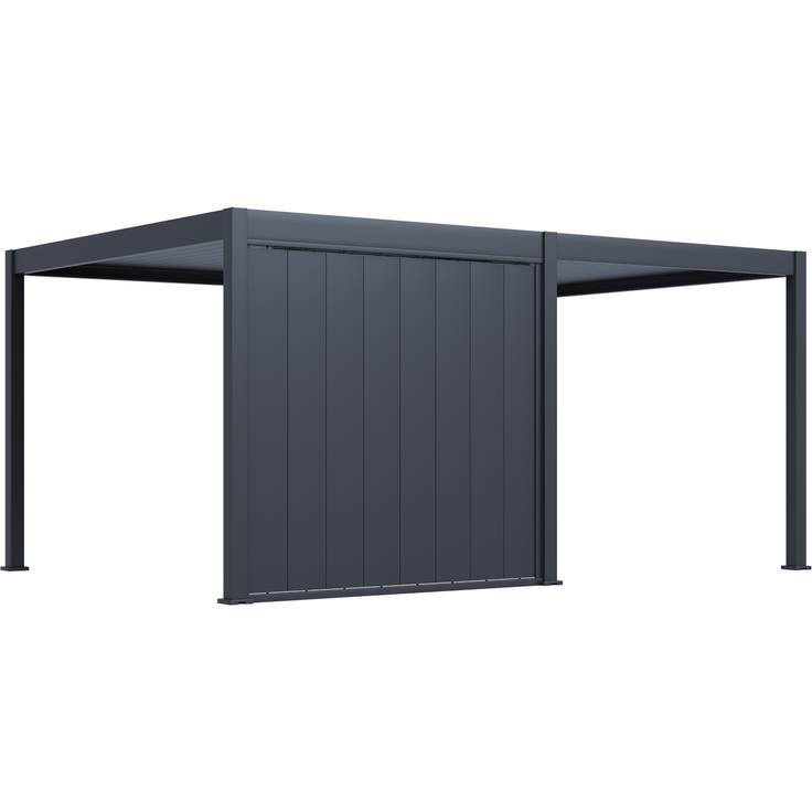 Weide Pergola Sichtschutzwand 2,65m mit kippbaren Lamellen anthrazit – Bild 2