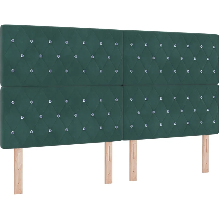 vidaXL Ottoman-Bett mit Matratze und LED Dunkelgrün 180 x 200 cm Samt 3458481 – Bild 5
