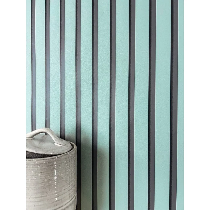 Newroom Vliestapete, Blau Tapete Skandinavisch Paneele - Holzwandpaneele Wandpaneele Blaugrau Modern Lamelle für Wohnzimmer Schlafzimmer Flur – Bild 1