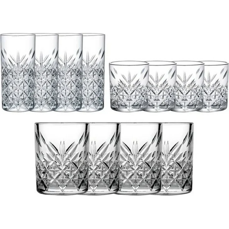 Pasabahce Gläser-Set Gläser-Set "Timeless" 12-teilig Whiskey Stamper Longdrink Gläser, Glas – Bild 2