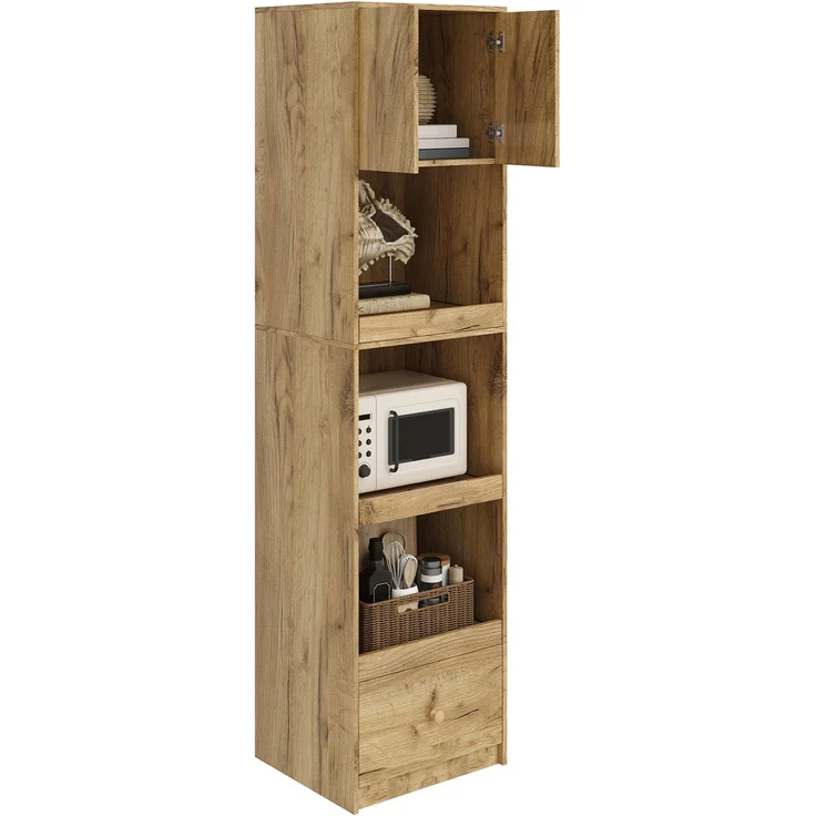 Küchenschrank 50 x 45 x 200 cm in Eichenoptik mit ausziehbaren Organizern und Schublade – Bild 6