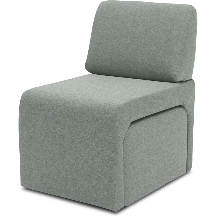DOMO. collection Sessel 700017, Polstersessel mit Einschubhocker, rechteckig, gepolsterte Rückenlehne, Hocker im Sessel verstaubar, platzsparend, Polsterganitur, 54 x 70 x 82 (BxTxH), schwarz – Bild 2