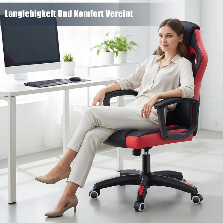 oyajia Gaming-Stuhl Bürostuhl Ergonomischer Gaming Sessel, Schreibtischstuhl – Bild 3