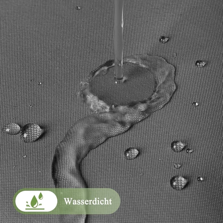 Duschvorhang 180x200cm Textil Grau Wasserdicht Waschbar Antischimmel – Bild 3