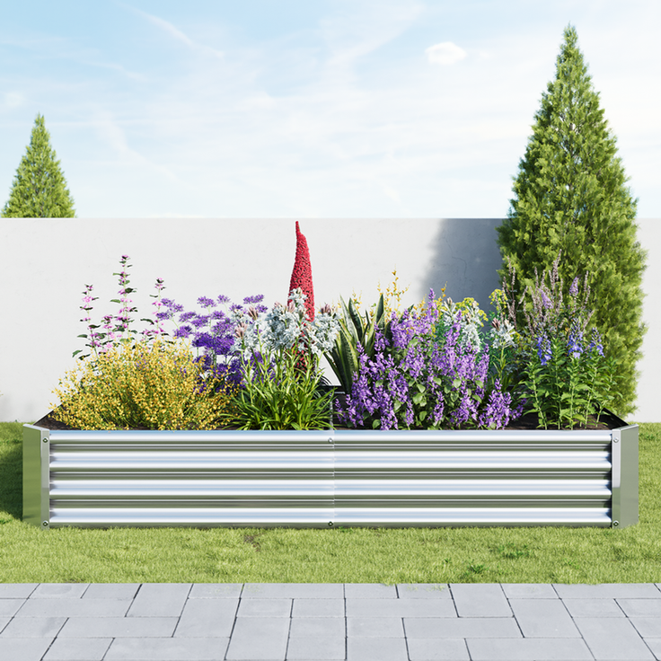 Homerecommend Hochbeet 180x90x30 cm, Gartenbett und Pflanzenkasten aus verzinktem Stahl, für Gemüse und Kräuter, Schwarz