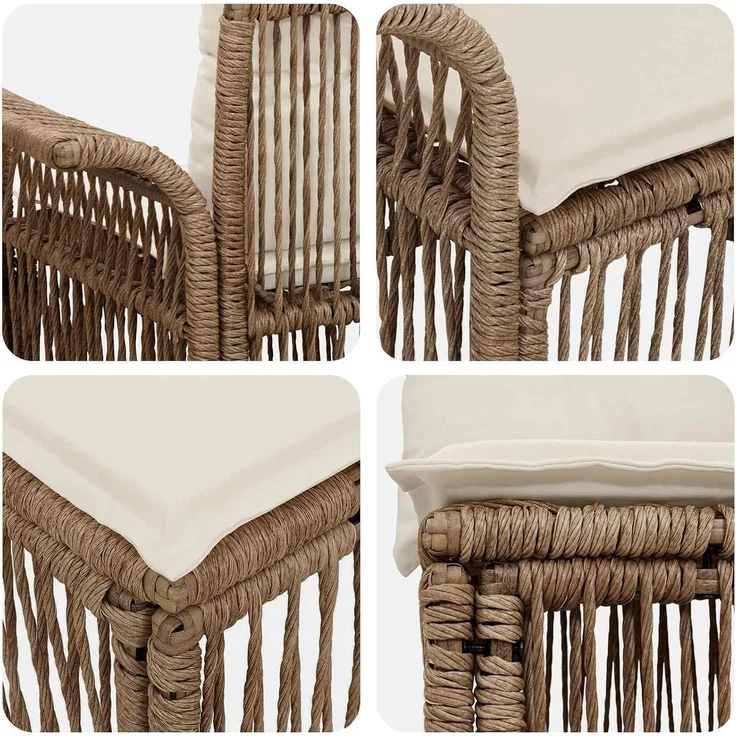 vidaXL Gartensofa-set 6 stk. 6-Sitzer Beige Poly-Rattan 3434928 – Bild 7