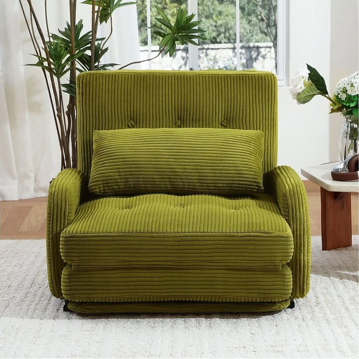 HomeMiYN Schlafsofa Schlafsessel 2-Sitzer mit Schlaffunktion, Klappsessel Bodensofa, Schlafsofa Loveseat, Bodensofa Klappsofa 2-Sitzer mit Schlaffunktion – Bild 2